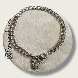 Disney Mickey Mouse Charm Bracelet – Silver Tone – 7”
